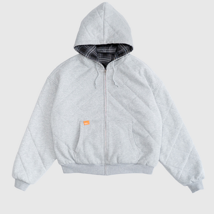 Reversible Quilted/Flannel Zip Hoodie