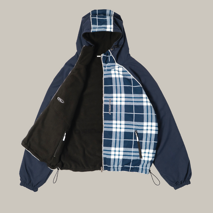 Reversed Plaid/Fleece Jacket
