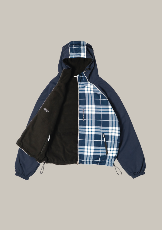 Reversed Plaid/Fleece Jacket