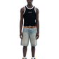 2 Tone Ribbed Tank Top (black)