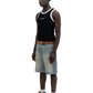 2 Tone Ribbed Tank Top (black)