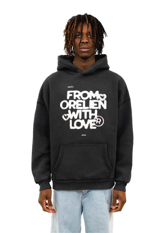 With Love Hoodie (washed black)